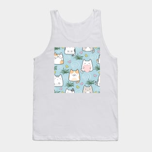 Kawaii Cats Pattern Tank Top